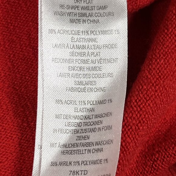 French Connection Cherry Red Cowl Neck Sweater Size Small - Picture 4 of 5